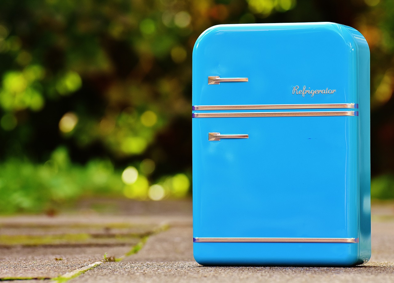 Image - refrigerator box cookie jar blue