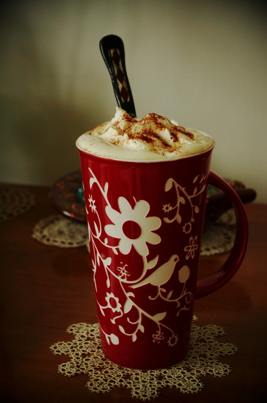 Image - coffee floral tatting doily