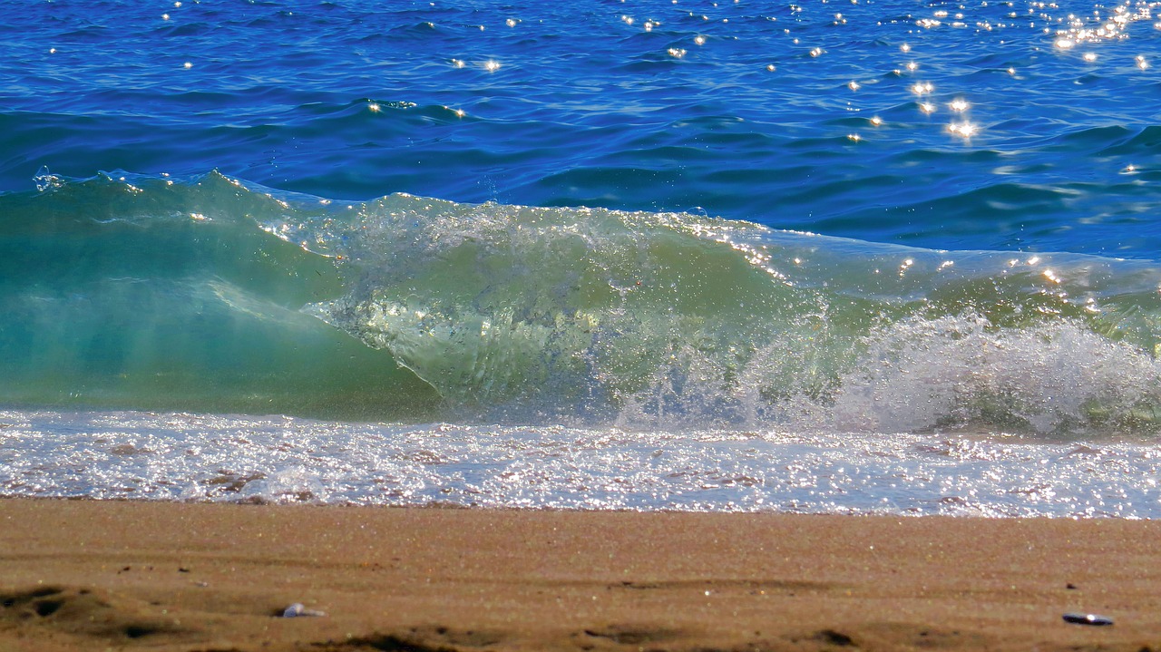 Image - wave sea beach sand breeze colors