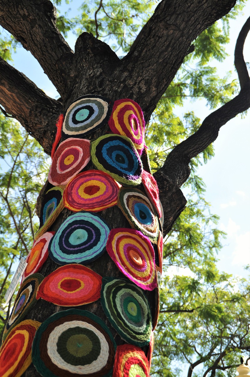 Image - upcycling tree crochet art