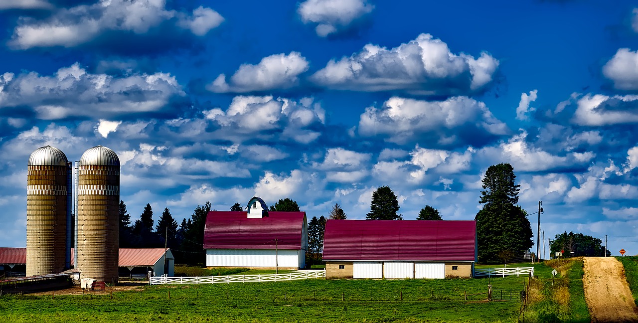 Image - iowa farm panorama silos barn