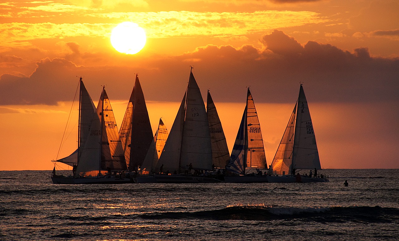 Image - sailboats sailing water ocean sea