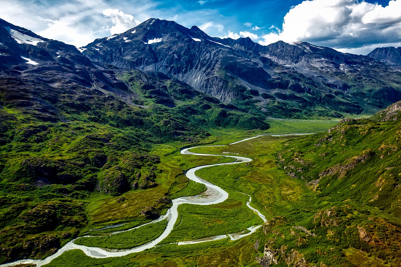 Image - alaska river water aerial view