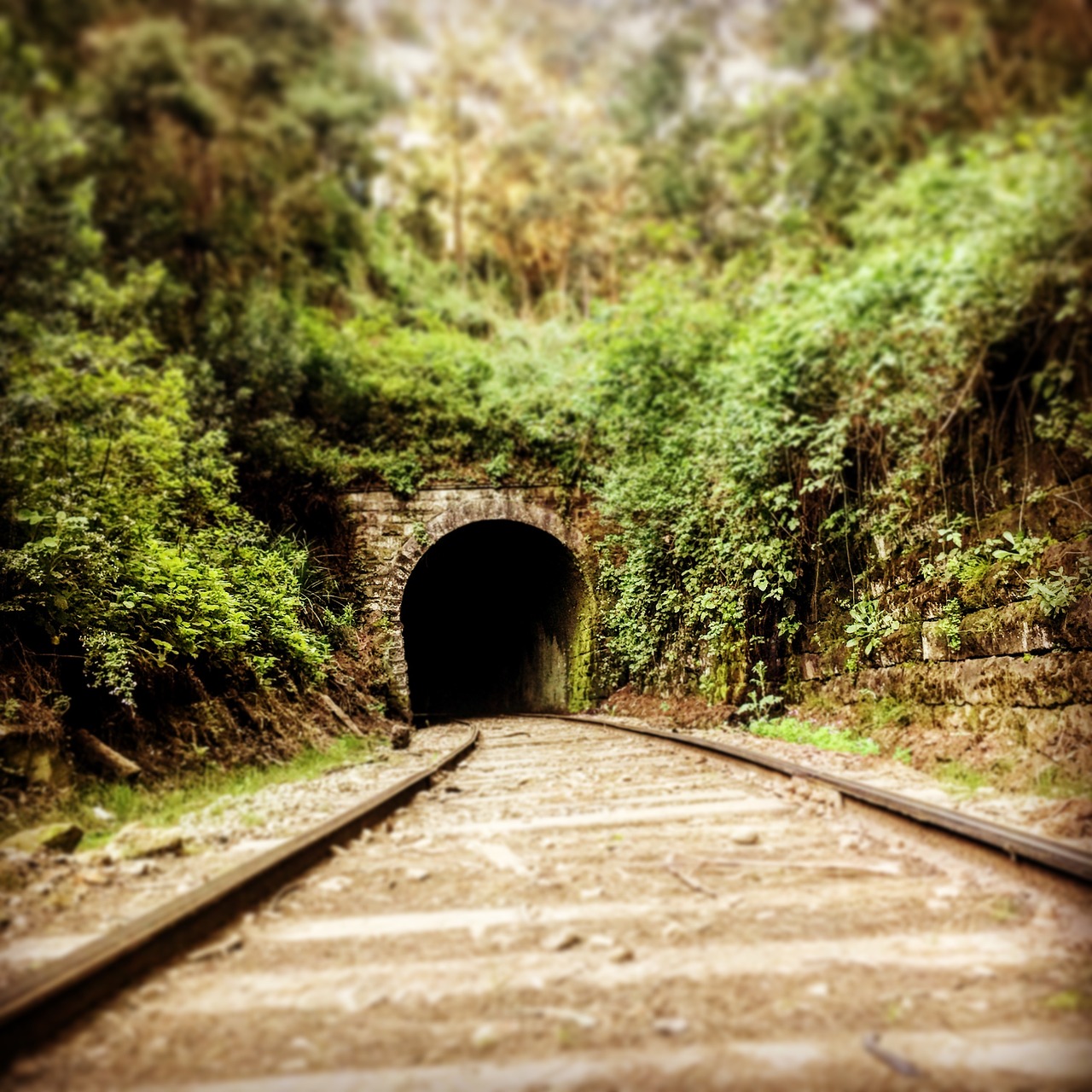 Image - online train tunnel path rails