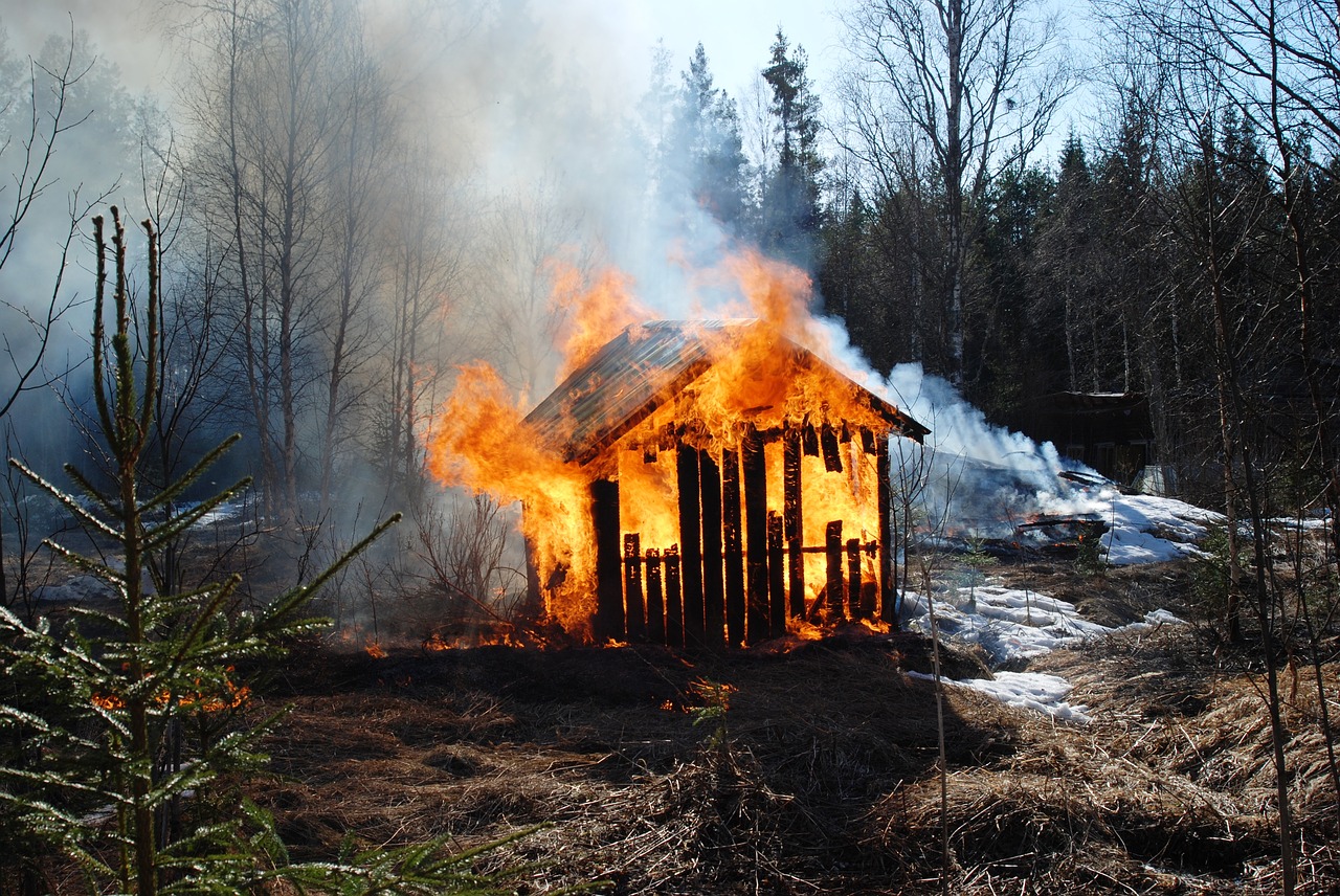 Image - fire barn spring forest