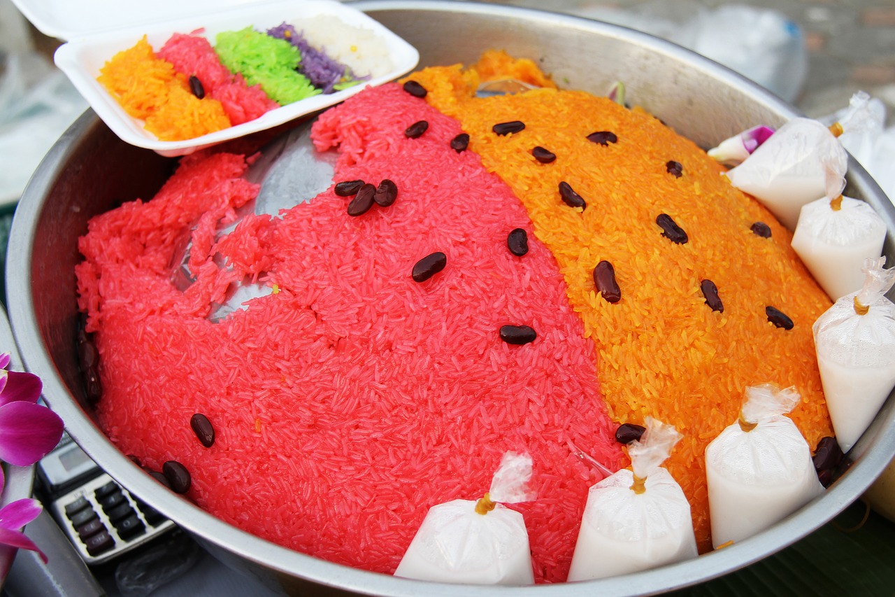 Image - food sticky rice colorful rice