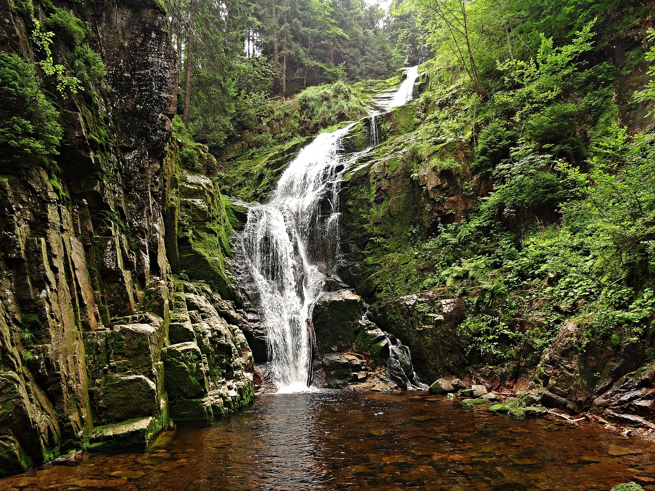 Image - landscape waterfall brook mountains