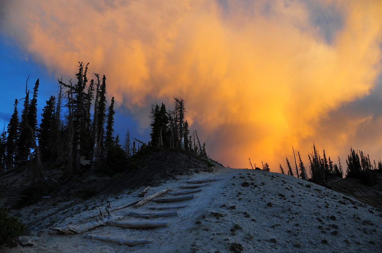 Image - sunset scenic landscape trail