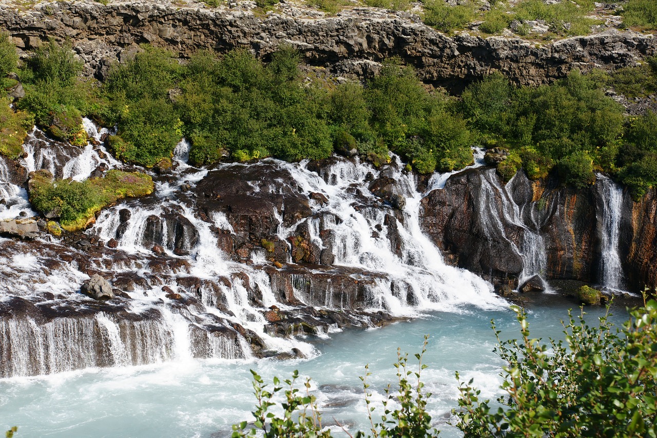 Image - hraunfossar waterfall iceland