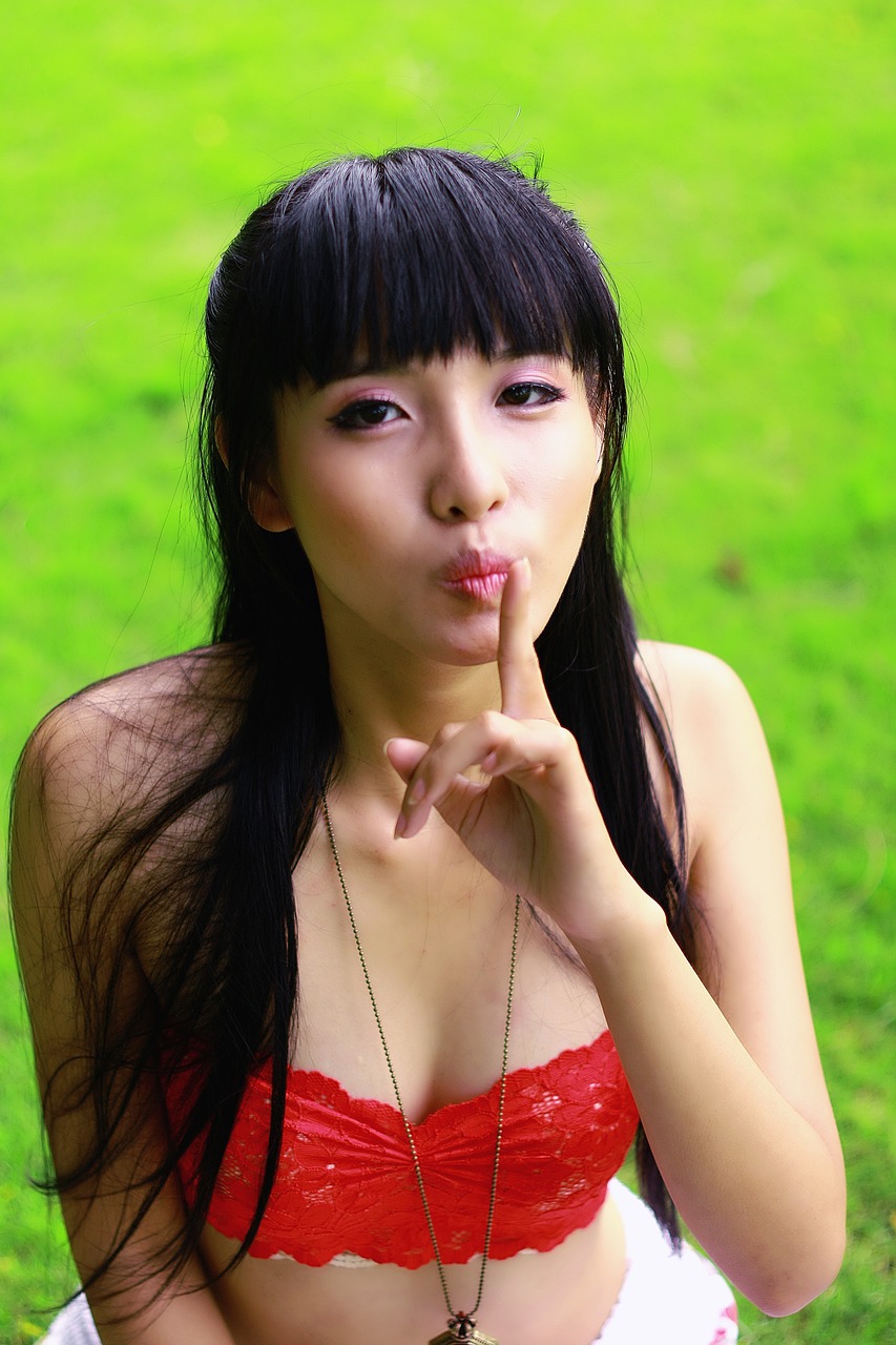 Image - girl hush finger pretty asian