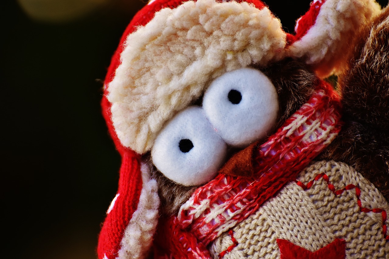 Image - owl plush winter funny cap scarf