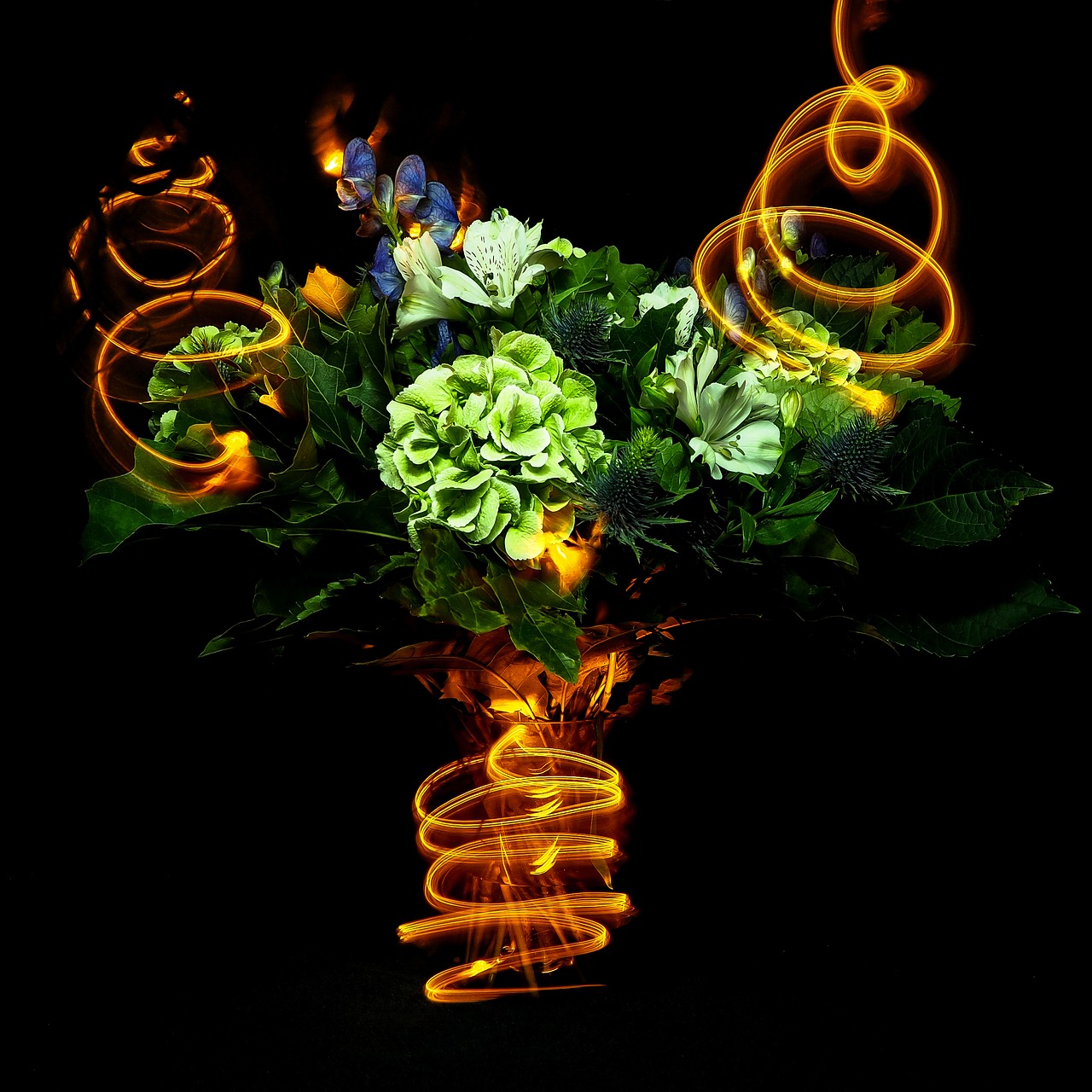 Image - lightpainting flowers party bouquet