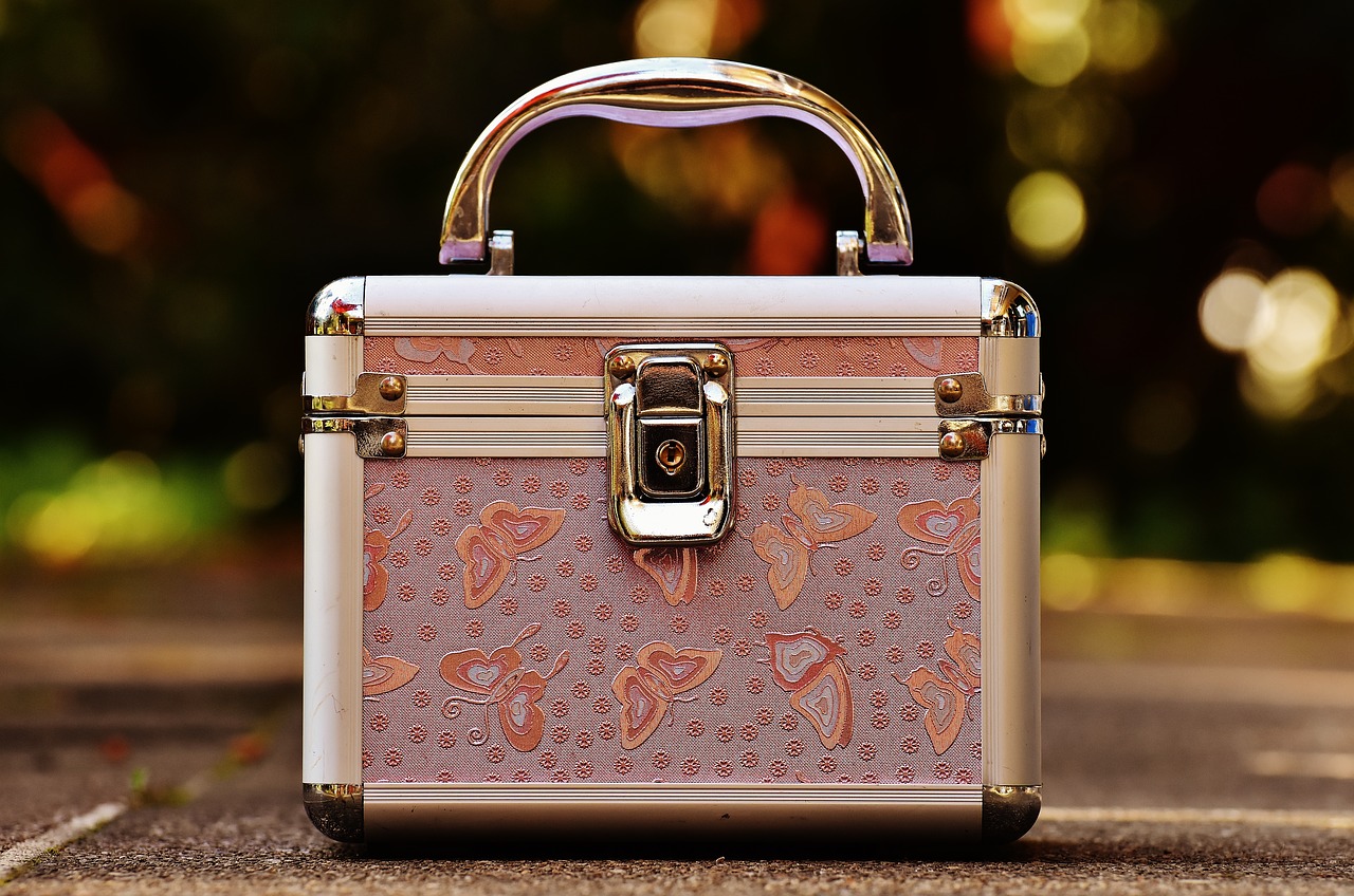 Image - briefcase pink silver cute luggage