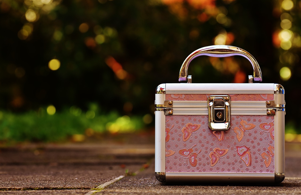 Image - briefcase pink silver cute luggage