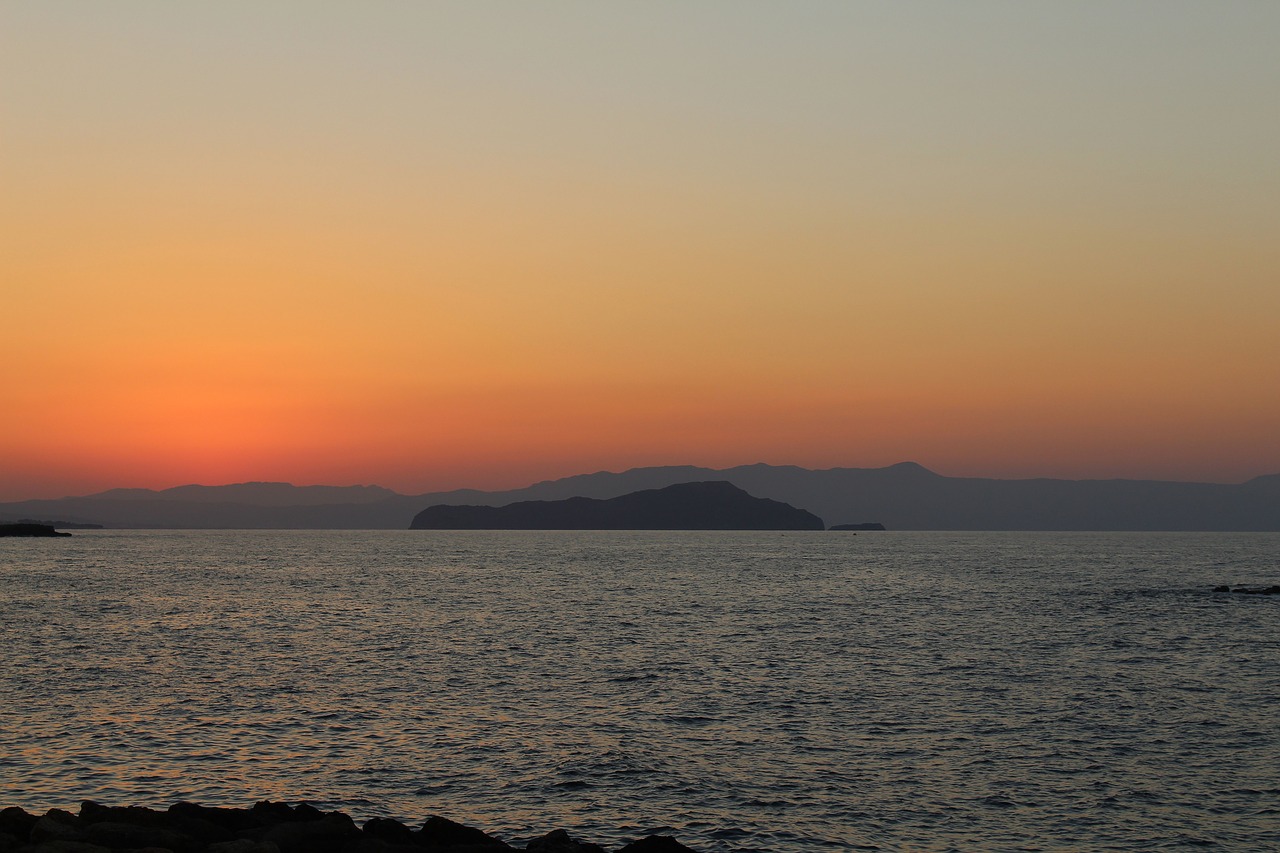Image - sunset landscape crete chania