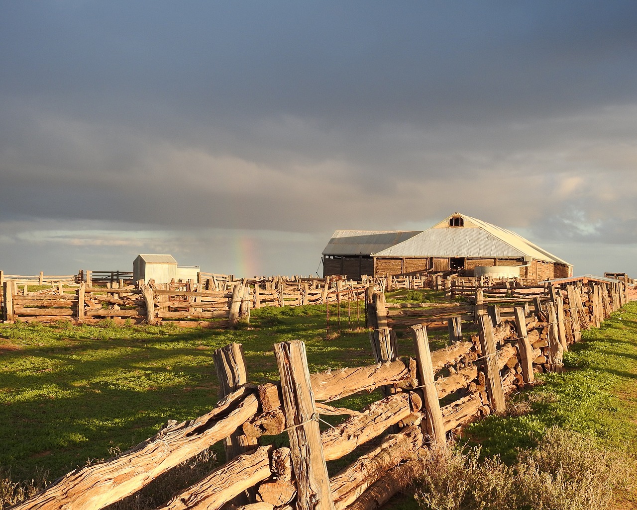 Image - wood shed scenic landscape fence