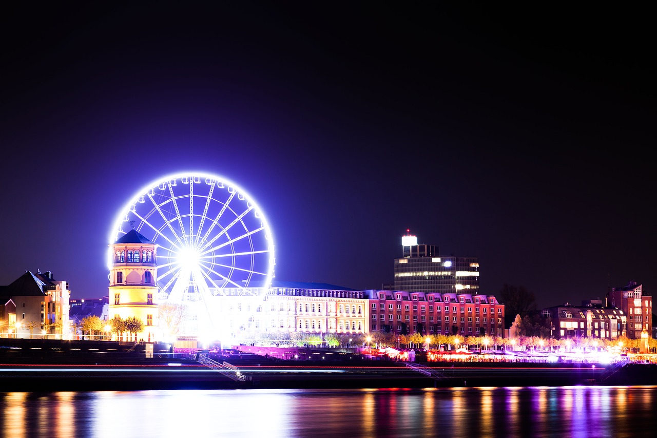 Image - düsseldorf ferris wheel night rhine