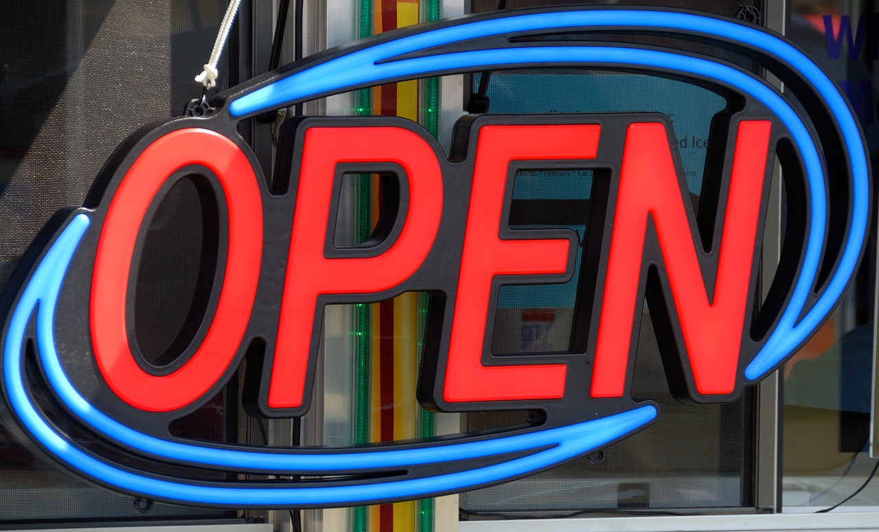 Image - open sign neon bright business