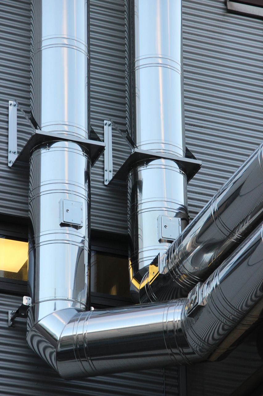 Image - pipes lines shiny stainless steel