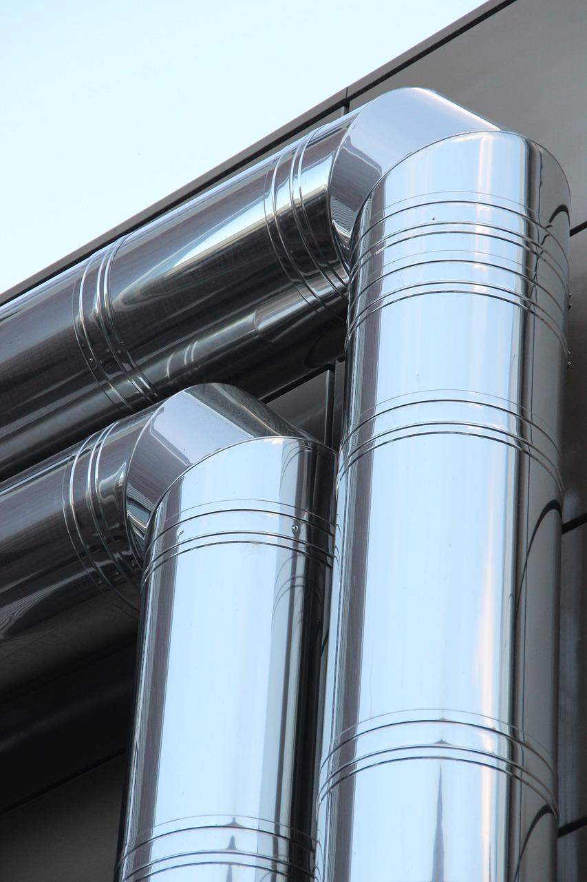 Image - pipes lines shiny stainless steel