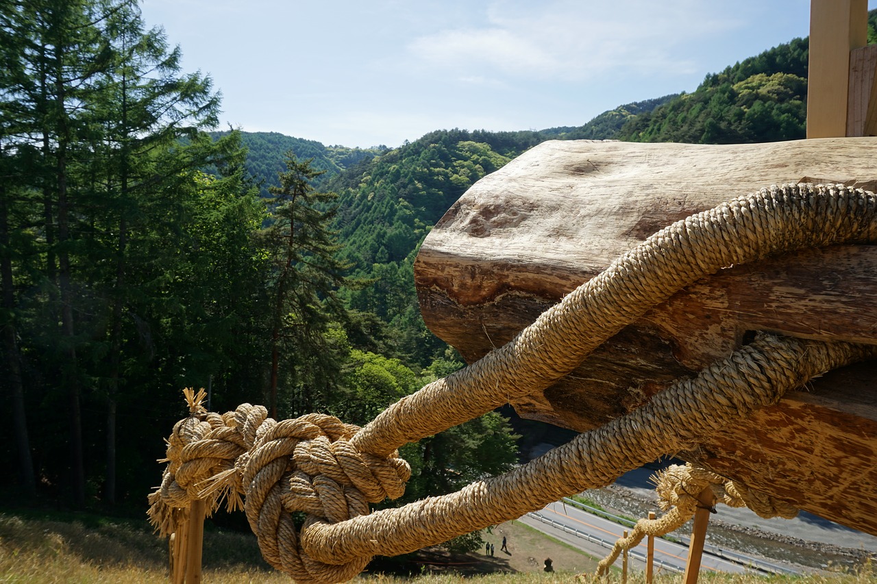 Image - wood festival onbashira god japan