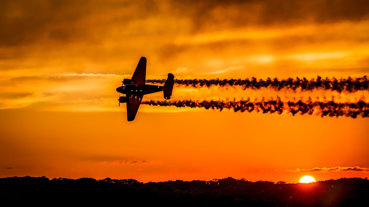 Image - sunset airplane aircraft flight