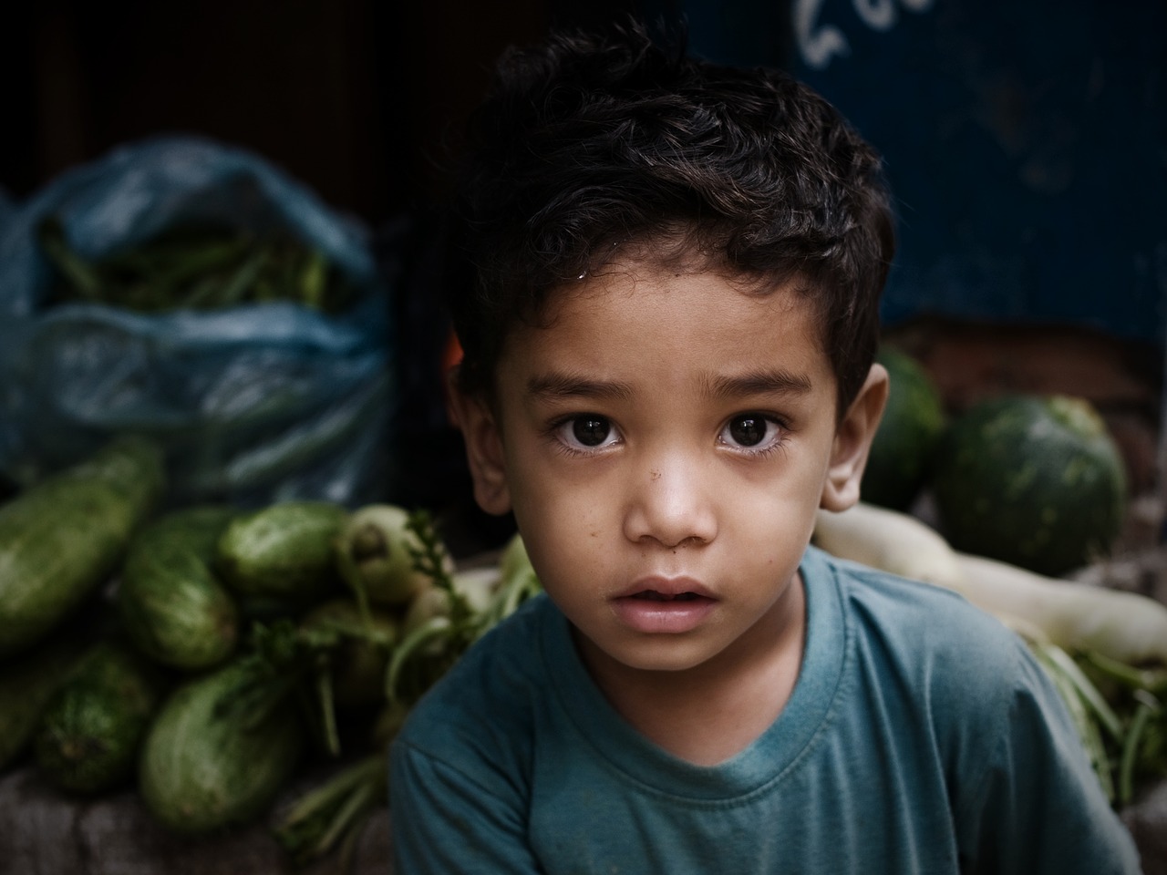 Image - child vegetables nepal