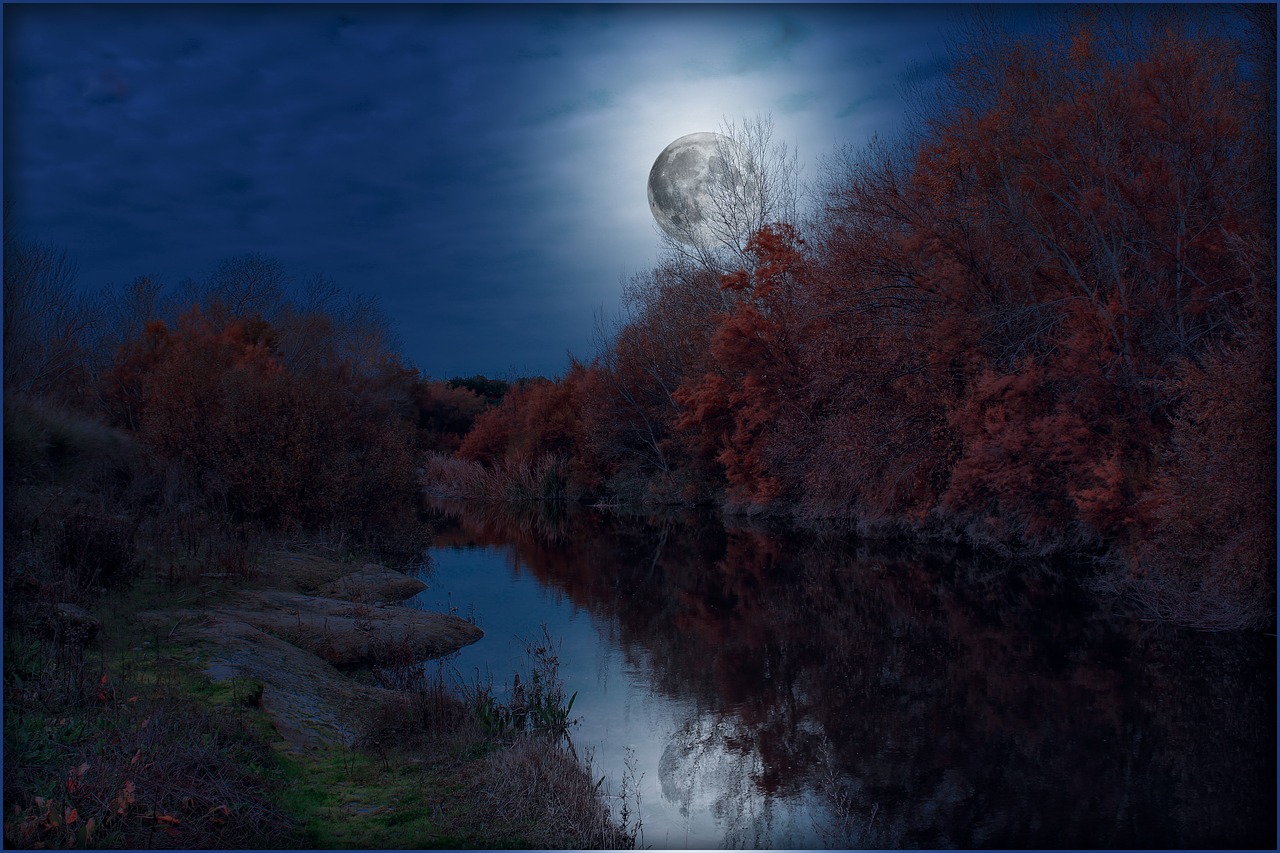 Image - landscapes moon night full moon