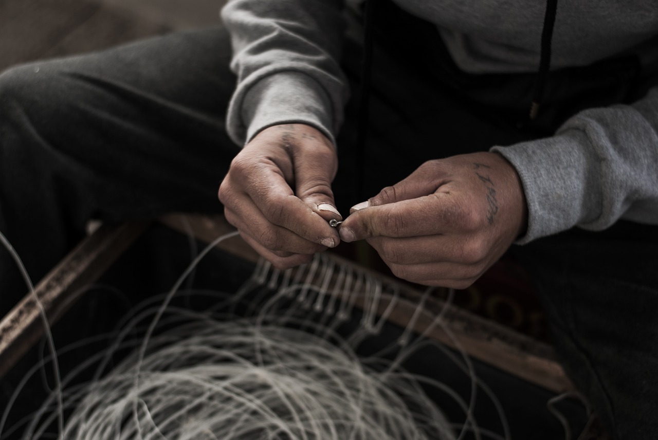 Image - hands fisherman worker work