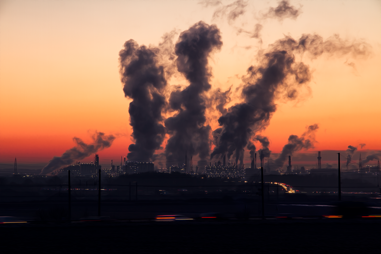 Image - industry sunrise sky air pollution