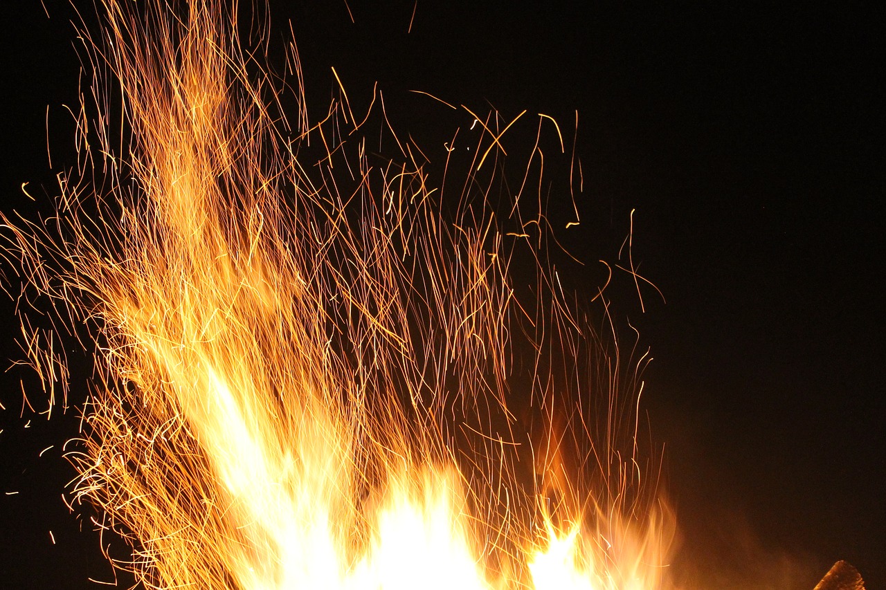 Image - fire at night long shutter speed