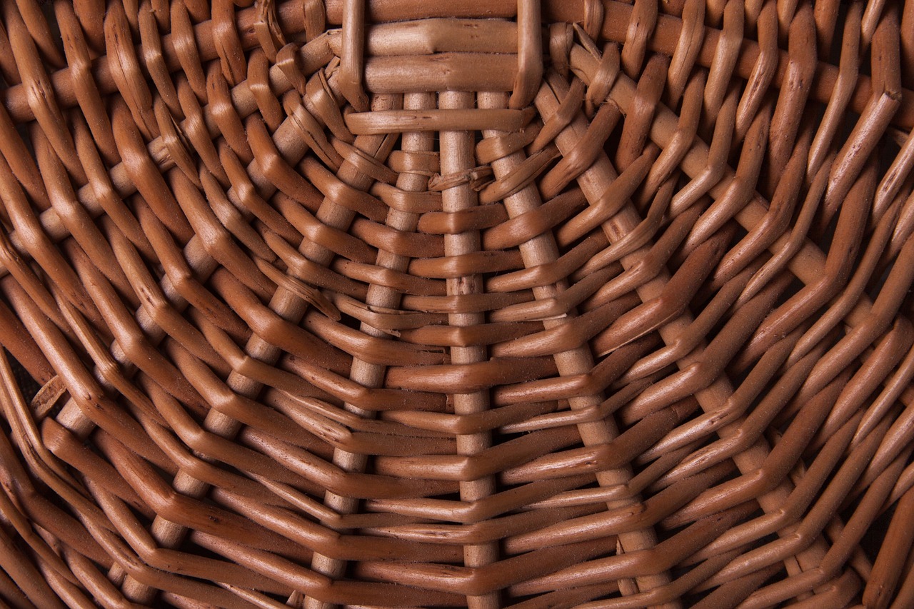 Image - texture wicker basket brown