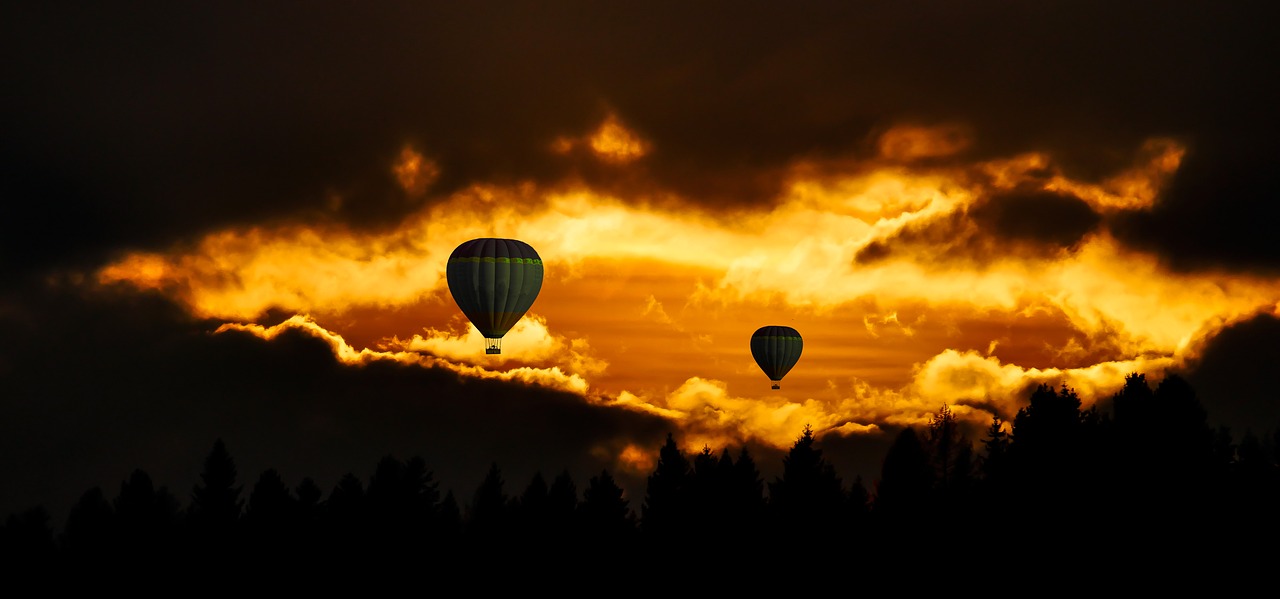 Image - travel fly balloon sky sunset