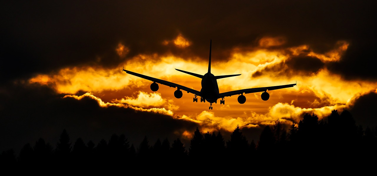 Image - travel fly aircraft sky sunset