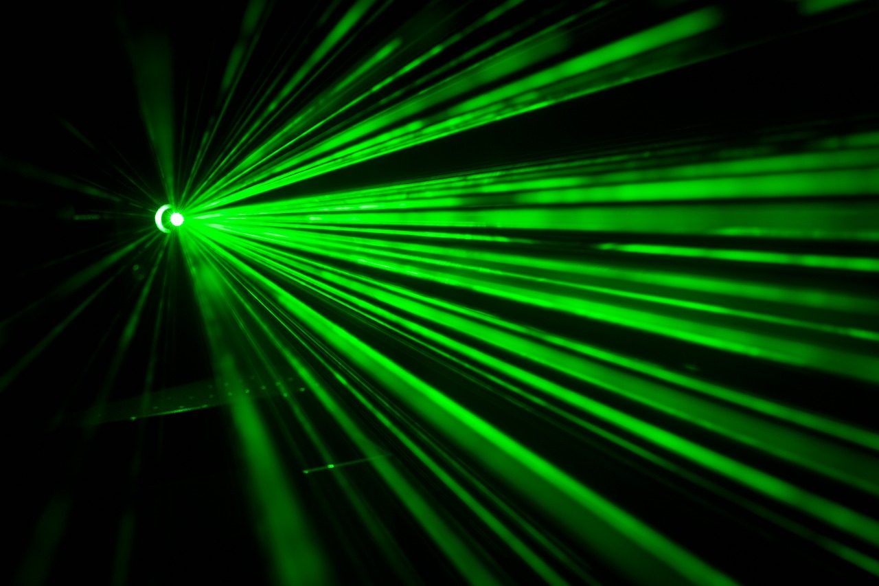 Image - green laser light beam