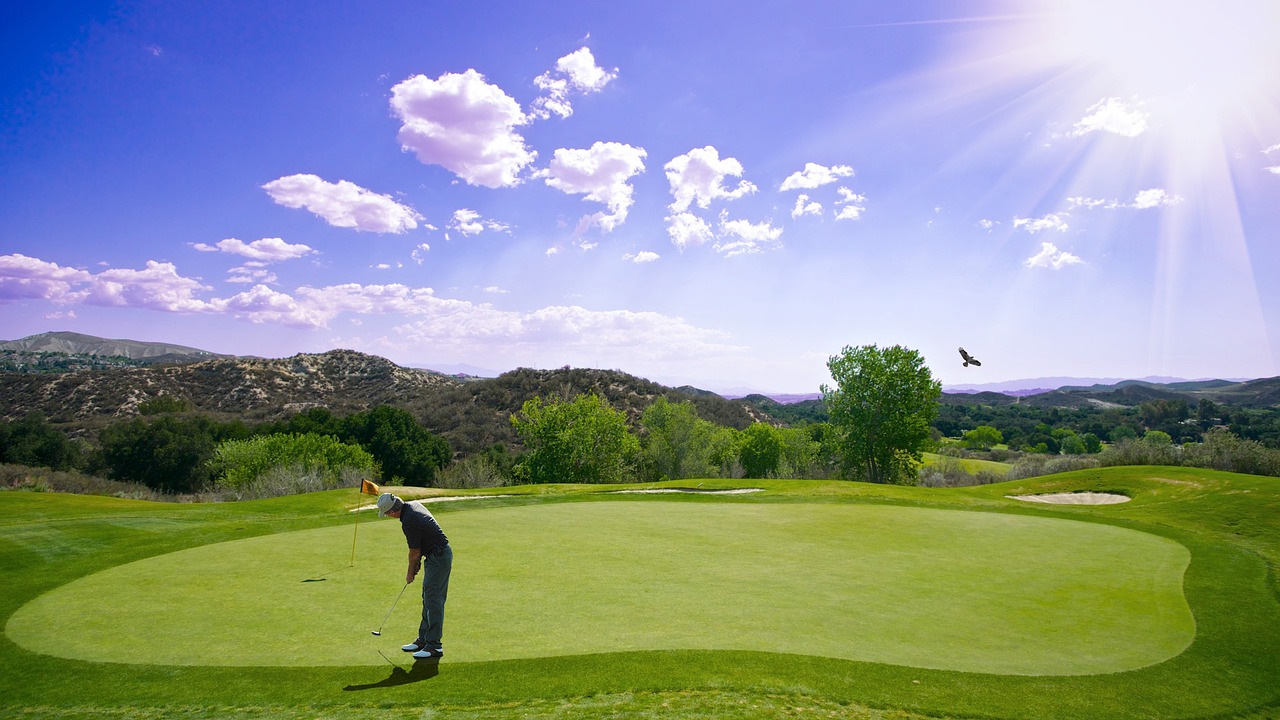 Image - golf sunset sport golfer bat