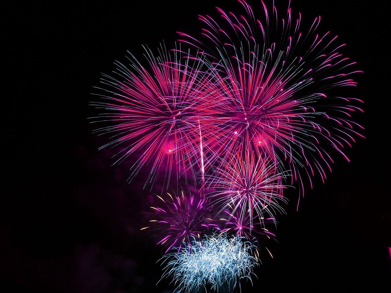 Image - fireworks celebration bright pink