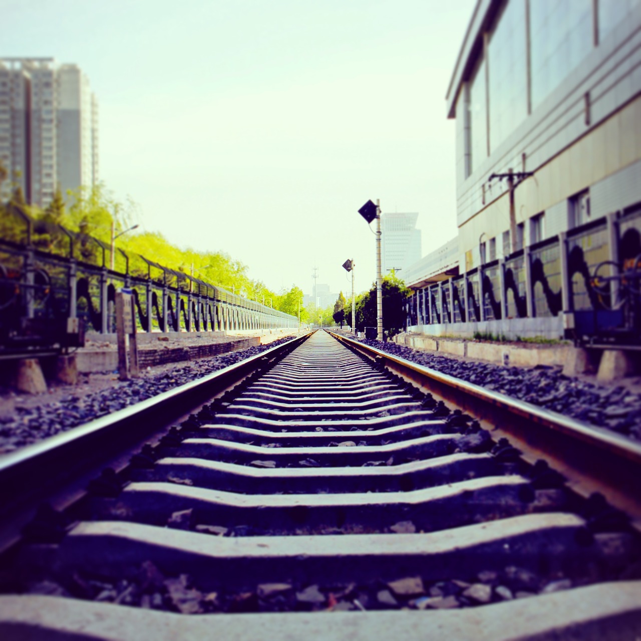 Image - railway way path urban prospective