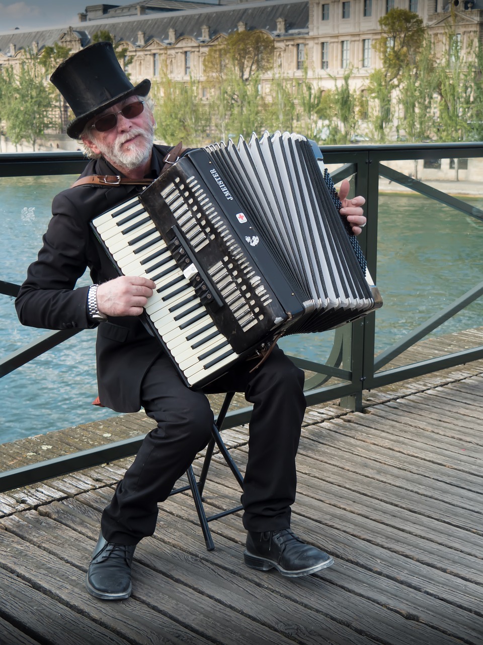 Image - musician street paris accordion