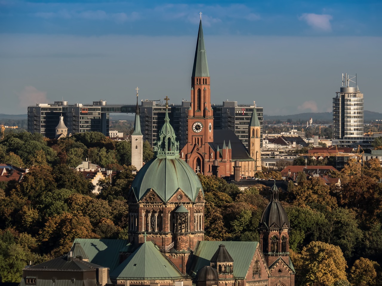 Image - munich churches steeples clock