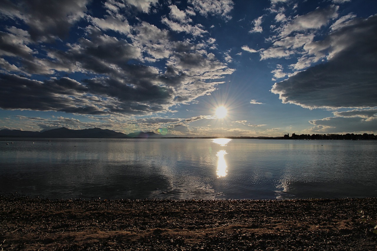 Image - chiemsee water sun back light