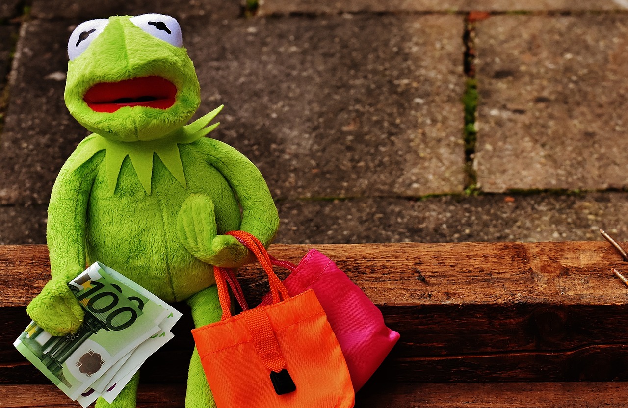 Image - shopping kermit money euro