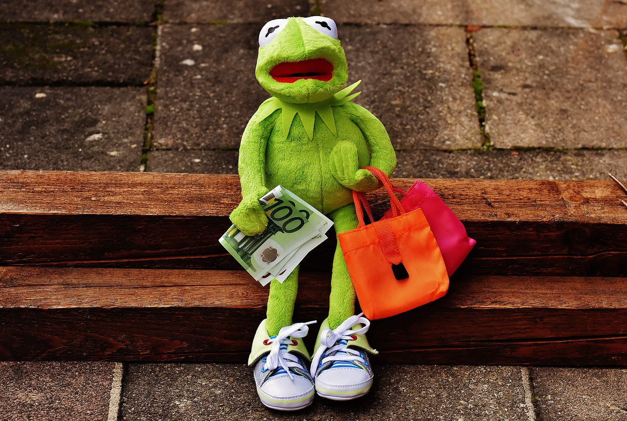 Image - shopping kermit money euro