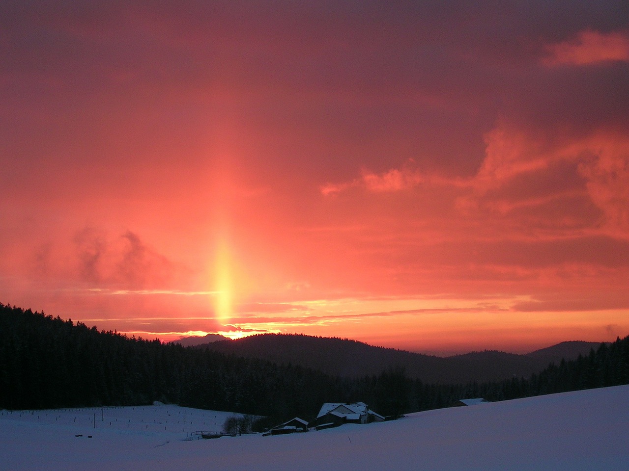 Image - sunset landscapes sky red at dusk