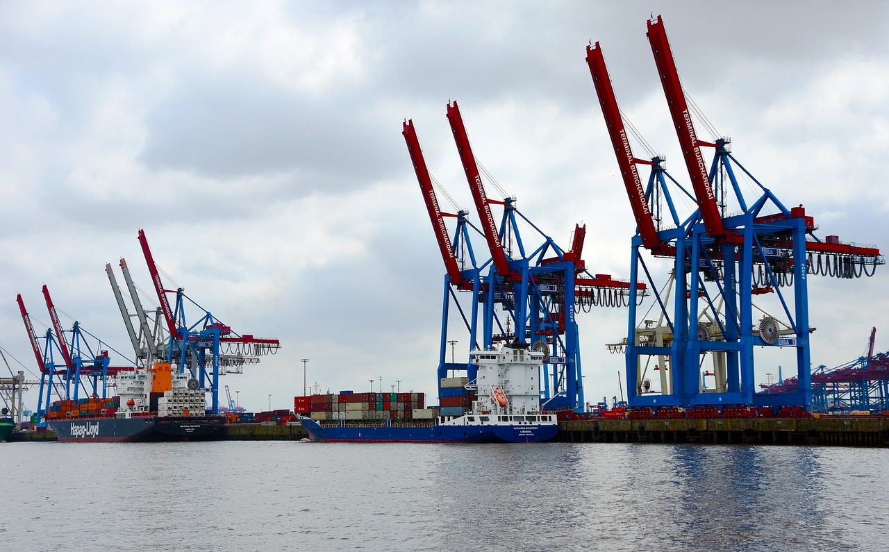 Image - crane cranes port hamburg site