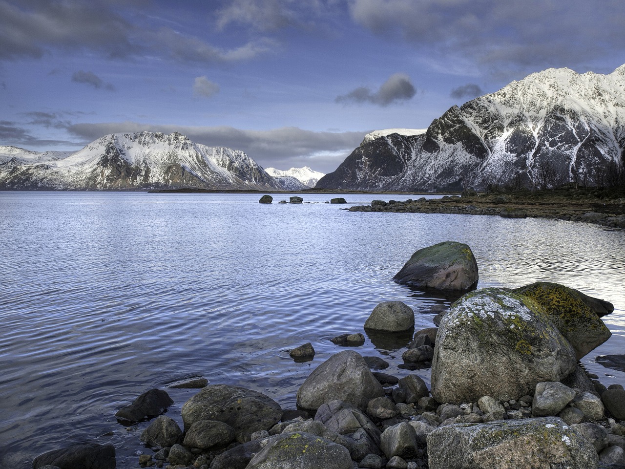 Image - norway lofoten sea mountain stones