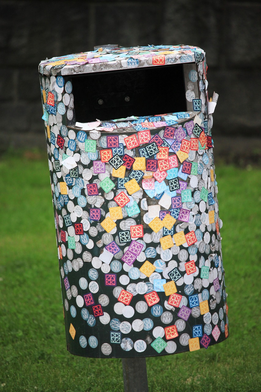 Image - dust bin sticker garbage colorful