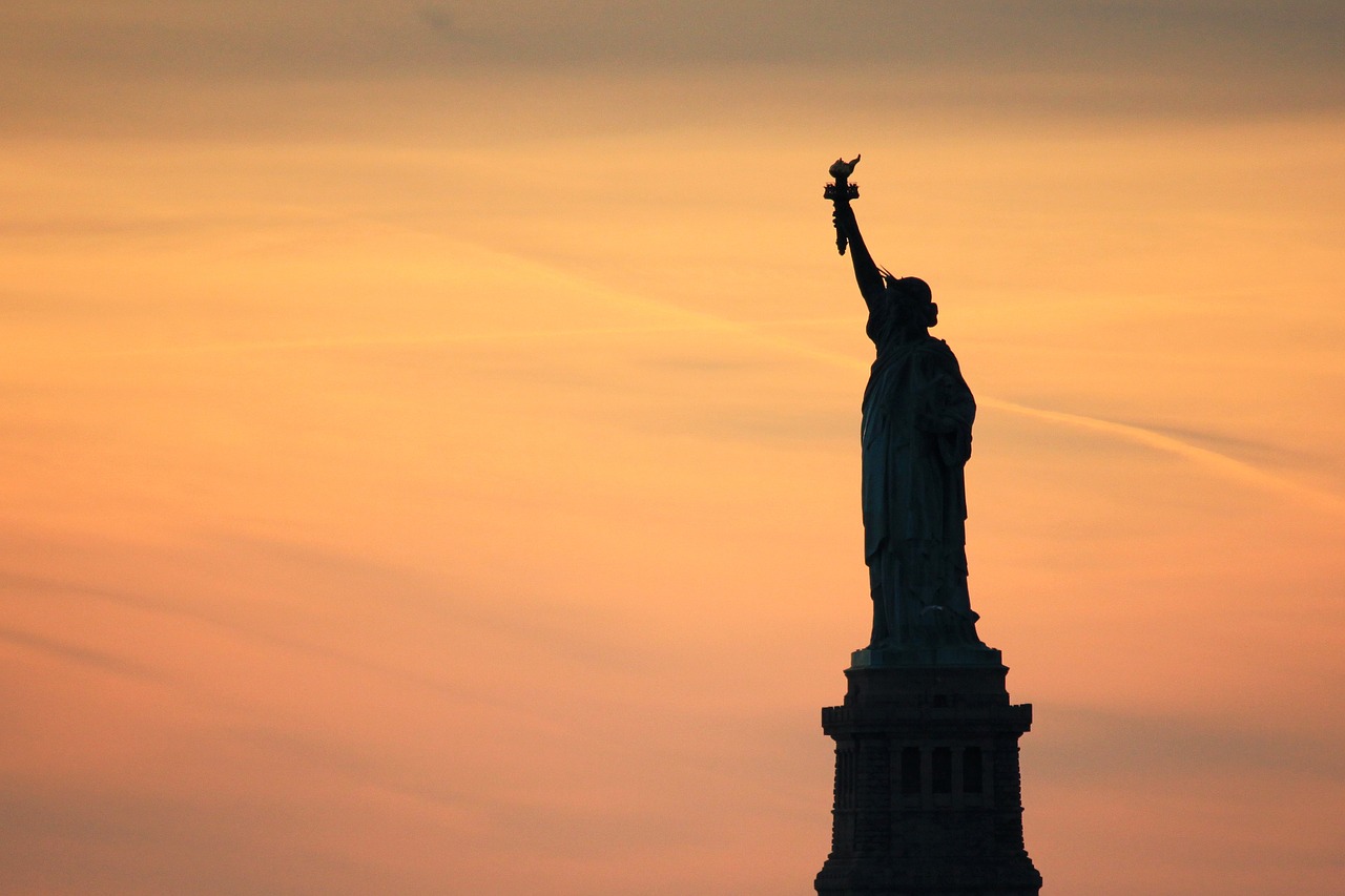 Image - statue of liberty new york sunset