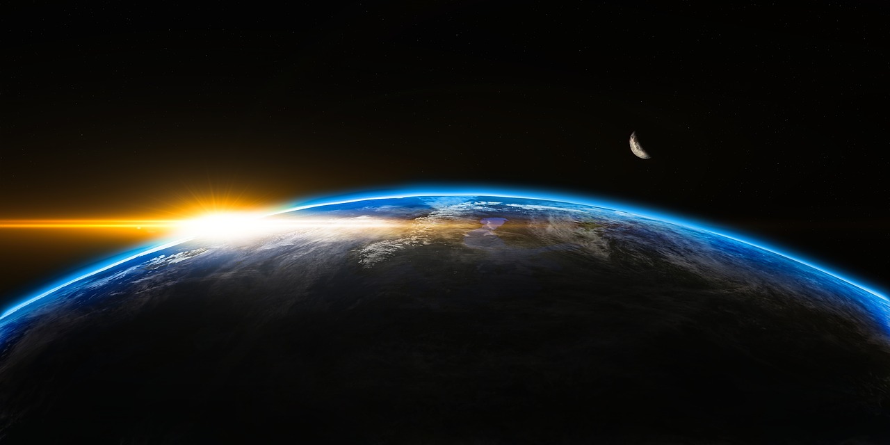 Image - sunrise space outer globe world