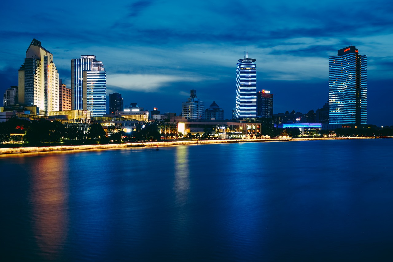 Image - at dusk sky blue ningbo summer